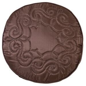 Vintage Bloomcraft Round Embossed Couch Accent Throw Pillow Mid Century Modern